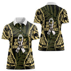 White Ribbon Day New Zealand Women Polo Shirt Respect Women Maori Pattern Yellow