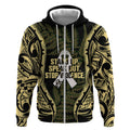 White Ribbon Day New Zealand Zip Hoodie Respect Women Maori Pattern Yellow