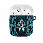 White Ribbon Day New Zealand AirPods Case Respect Women Maori Pattern Blue