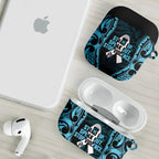 White Ribbon Day New Zealand AirPods Case Respect Women Maori Pattern Blue