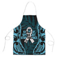 White Ribbon Day New Zealand Apron Respect Women Maori Pattern Blue