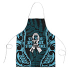 White Ribbon Day New Zealand Apron Respect Women Maori Pattern Blue
