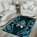 White Ribbon Day New Zealand Area Rug Respect Women Maori Pattern Blue
