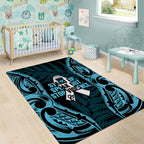 White Ribbon Day New Zealand Area Rug Respect Women Maori Pattern Blue