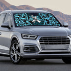 White Ribbon Day New Zealand Auto Sun Shade Respect Women Maori Pattern Blue