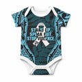 White Ribbon Day New Zealand Baby Onesie Respect Women Maori Pattern Blue