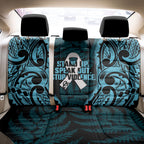 White Ribbon Day New Zealand Back Car Seat Cover Respect Women Maori Pattern Blue