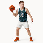 White Ribbon Day New Zealand Basketball Jersey Respect Women Maori Pattern Blue