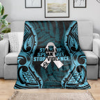 White Ribbon Day New Zealand Blanket Respect Women Maori Pattern Blue