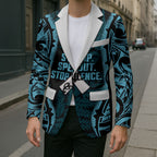 White Ribbon Day New Zealand Blazer Respect Women Maori Pattern Blue