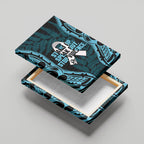 White Ribbon Day New Zealand Canvas Wall Art Respect Women Maori Pattern Blue