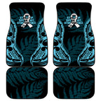 White Ribbon Day New Zealand Car Mats Respect Women Maori Pattern Blue