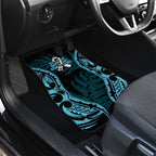White Ribbon Day New Zealand Car Mats Respect Women Maori Pattern Blue