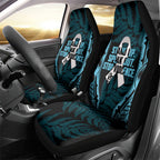 White Ribbon Day New Zealand Car Seat Cover Respect Women Maori Pattern Blue