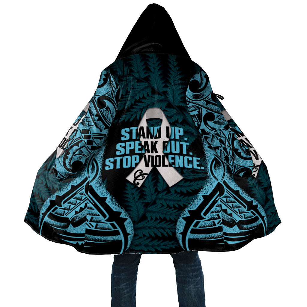 White Ribbon Day New Zealand Cloak Respect Women Maori Pattern Blue