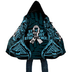 White Ribbon Day New Zealand Cloak Respect Women Maori Pattern Blue