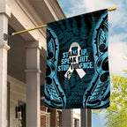 White Ribbon Day New Zealand Garden Flag Respect Women Maori Pattern Blue