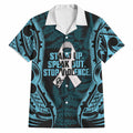 White Ribbon Day New Zealand Hawaiian Shirt Respect Women Maori Pattern Blue