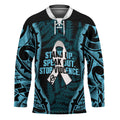 White Ribbon Day New Zealand Hockey Jersey Respect Women Maori Pattern Blue