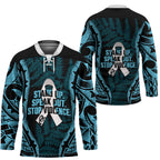 White Ribbon Day New Zealand Hockey Jersey Respect Women Maori Pattern Blue