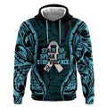 White Ribbon Day New Zealand Hoodie Respect Women Maori Pattern Blue