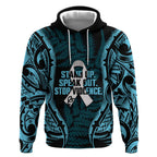 White Ribbon Day New Zealand Hoodie Respect Women Maori Pattern Blue