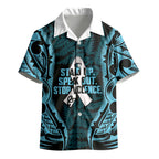 White Ribbon Day New Zealand Kid Hawaiian Shirt Respect Women Maori Pattern Blue
