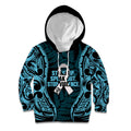 White Ribbon Day New Zealand Kid Hoodie Respect Women Maori Pattern Blue