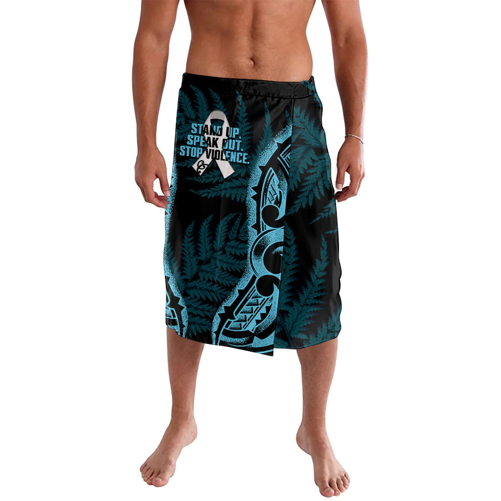 White Ribbon Day New Zealand Lavalava Respect Women Maori Pattern Blue