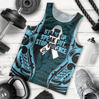White Ribbon Day New Zealand Men Tank Top Respect Women Maori Pattern Blue