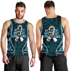 White Ribbon Day New Zealand Men Tank Top Respect Women Maori Pattern Blue
