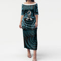 White Ribbon Day New Zealand Puletasi Respect Women Maori Pattern Blue