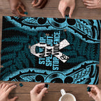 White Ribbon Day New Zealand Puzzle Respect Women Maori Pattern Blue