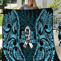 White Ribbon Day New Zealand Quilt Respect Women Maori Pattern Blue