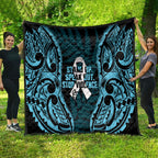 White Ribbon Day New Zealand Quilt Respect Women Maori Pattern Blue