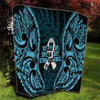 White Ribbon Day New Zealand Quilt Respect Women Maori Pattern Blue