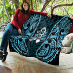 White Ribbon Day New Zealand Quilt Respect Women Maori Pattern Blue
