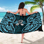 White Ribbon Day New Zealand Sarong Respect Women Maori Pattern Blue