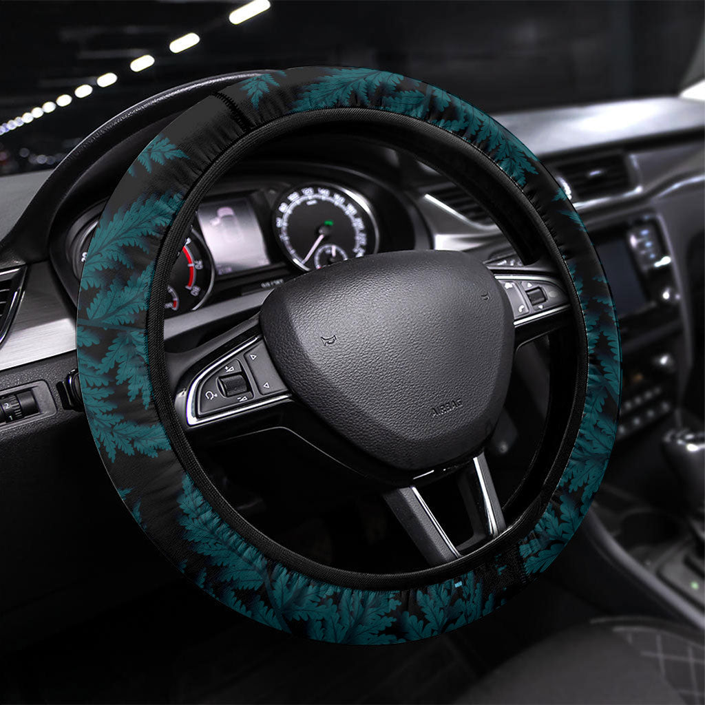 White Ribbon Day New Zealand Steering Wheel Cover Respect Women Maori Pattern Blue