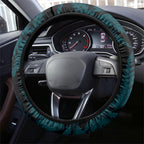 White Ribbon Day New Zealand Steering Wheel Cover Respect Women Maori Pattern Blue