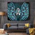 White Ribbon Day New Zealand Tapestry Respect Women Maori Pattern Blue