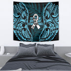 White Ribbon Day New Zealand Tapestry Respect Women Maori Pattern Blue