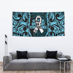 White Ribbon Day New Zealand Tapestry Respect Women Maori Pattern Blue