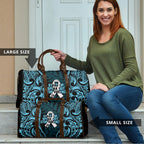 White Ribbon Day New Zealand Travel Bag Respect Women Maori Pattern Blue