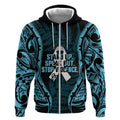 White Ribbon Day New Zealand Zip Hoodie Respect Women Maori Pattern Blue