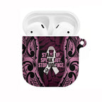 White Ribbon Day New Zealand AirPods Case Respect Women Maori Pattern Pink