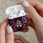 White Ribbon Day New Zealand AirPods Case Respect Women Maori Pattern Pink
