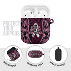 White Ribbon Day New Zealand AirPods Case Respect Women Maori Pattern Pink