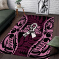 White Ribbon Day New Zealand Area Rug Respect Women Maori Pattern Pink