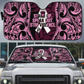 White Ribbon Day New Zealand Auto Sun Shade Respect Women Maori Pattern Pink